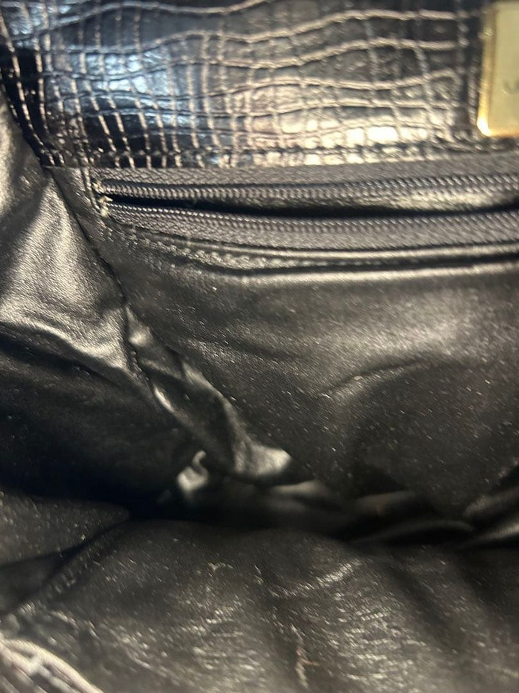 Ungaro Black Embossed Leather Top Handle Handbag