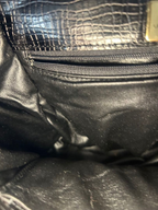 Ungaro Black Embossed Leather Top Handle Handbag