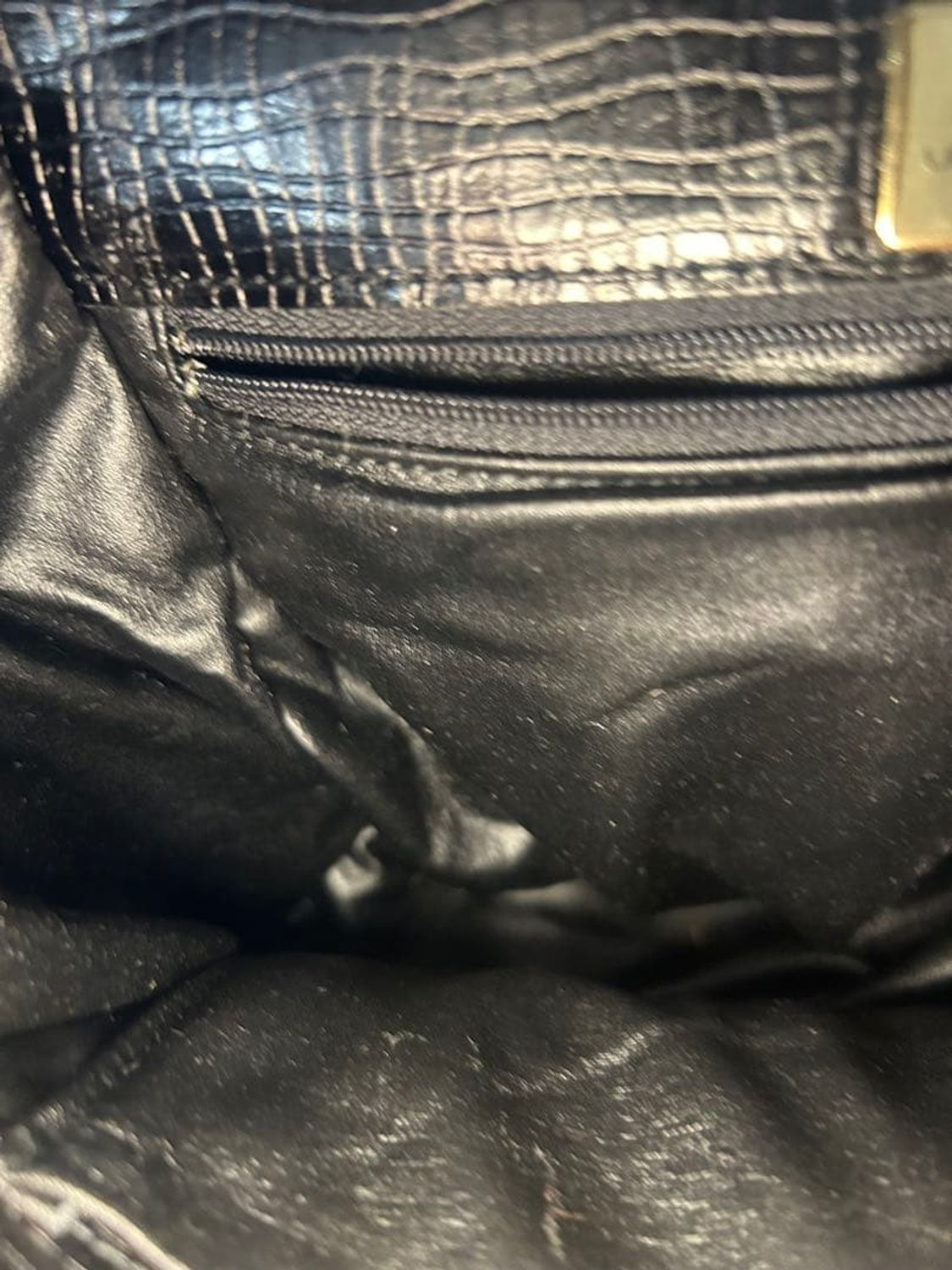 Ungaro Black Embossed Leather Top Handle Handbag