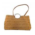 COURRÈGES Sac à main Courrèges 2 en 1 cuir marron anse transparente