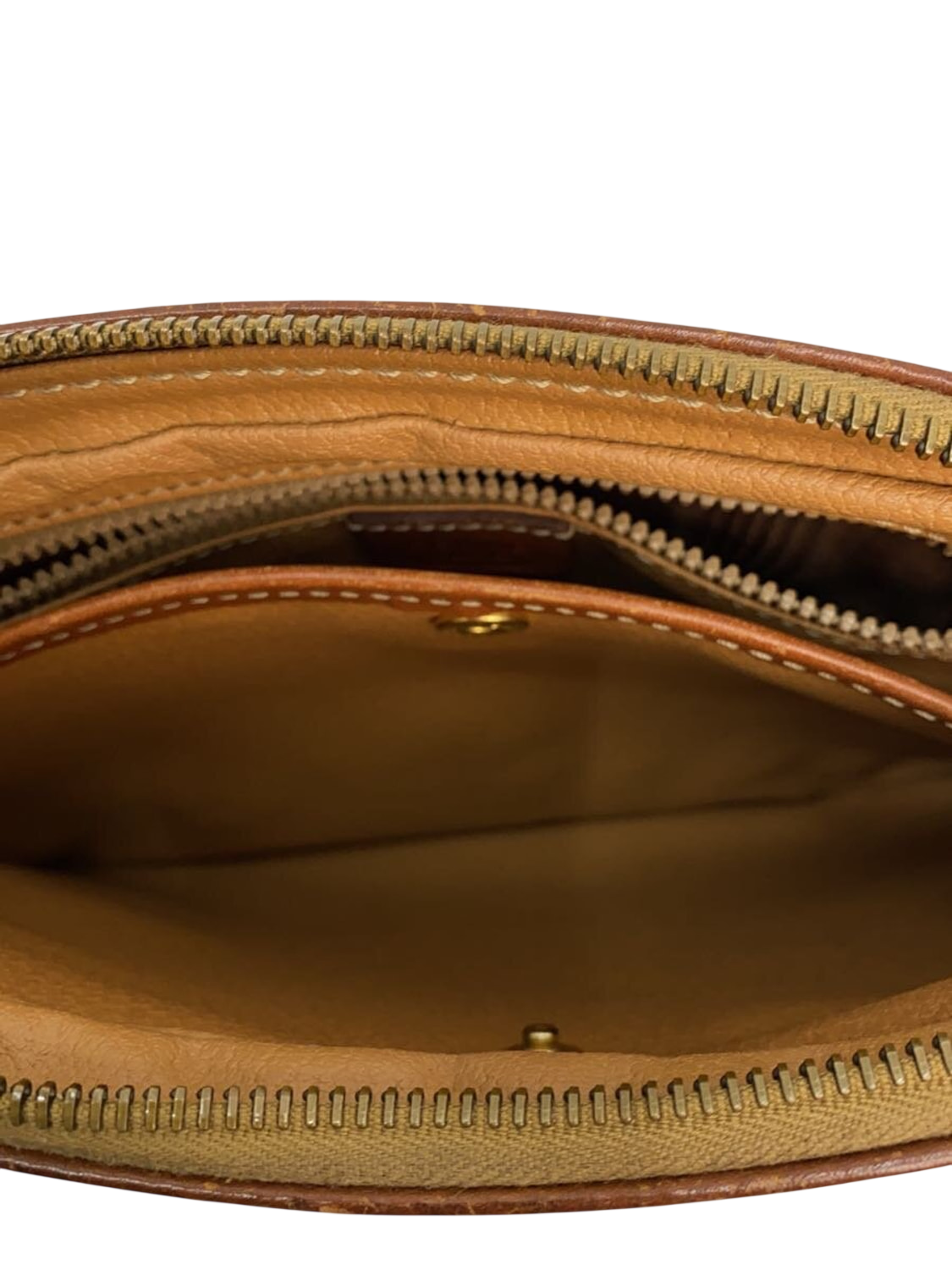 CÉLINE Paris Pochette wristlet toile Macadam marron zip façade
