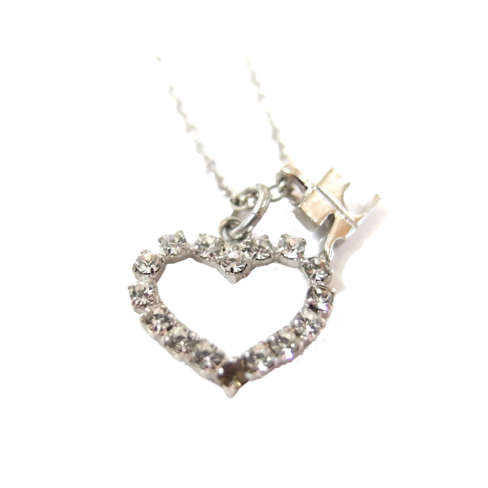 COURRÈGES Collier en forme de cœur avec strass