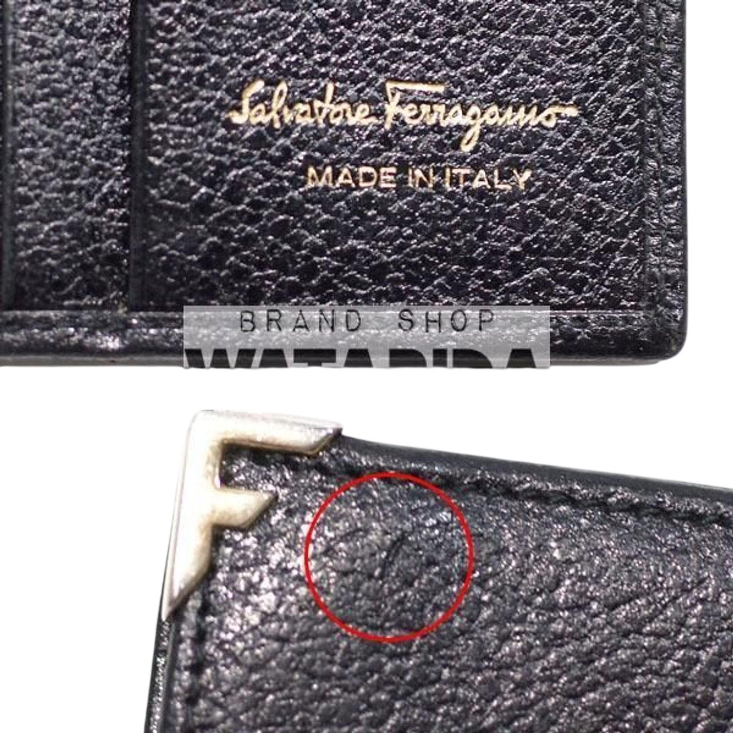 Salvatore Ferragamo Black Leather Bifold Wallet