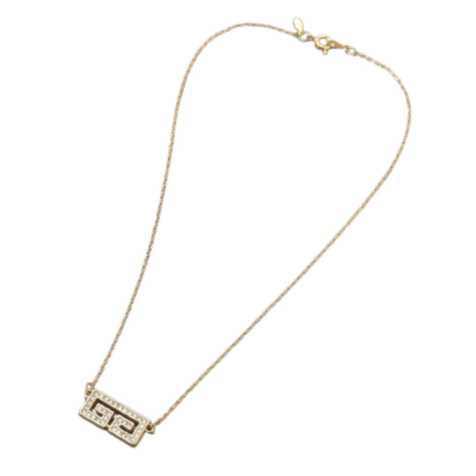 GIVENCHY Collier en or, logo, bijoux en strass, en excellent état