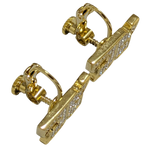 COURRÈGES Boucles d'oreilles clips logo AC entièrement pavé strass doré
