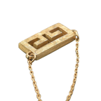 Givenchy Necklace Gold Greek Key Rhinestone Geometric Vintage Pendant