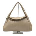 UNGARO Grand sac souple cuir grainé beige taupe logo U