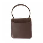 COURRÈGES Sac à main cuir suédé MARRON petit femme forme carrée
