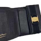 FERRAGAMO Portefeuille noeud Vara noir & bijouterie doré Ferragammo