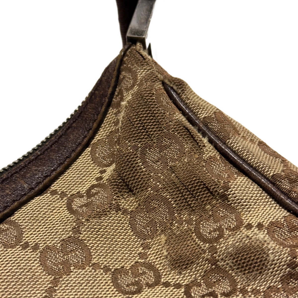 GUCCI Sac besace toile GG monogramme marron bandoulière tissu ajustable