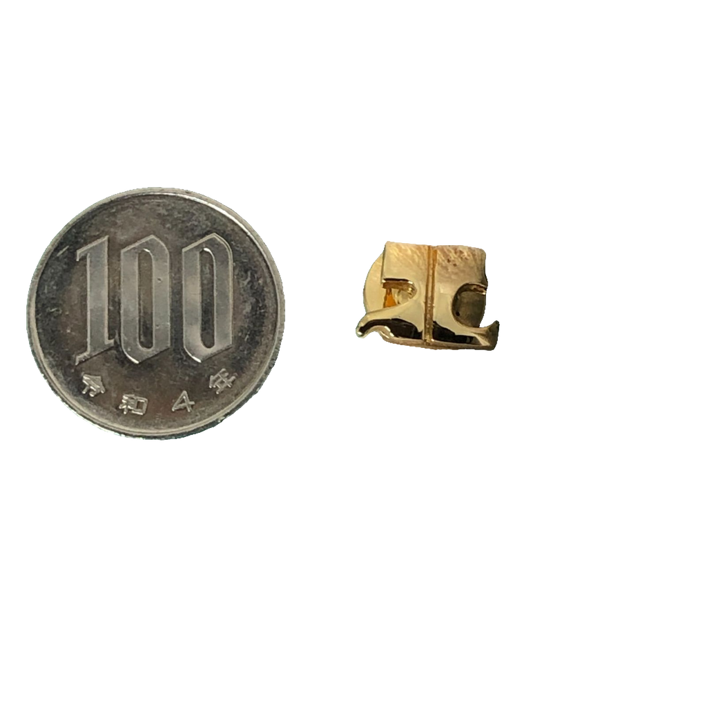 Courreges Pin Gold Vintage Logo Lapel Badge Clutch Back Charm