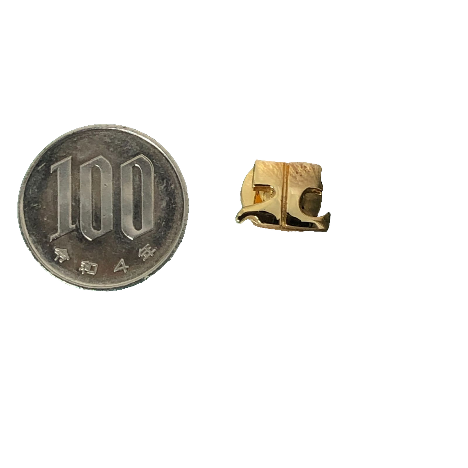 Courreges Pin Gold Vintage Logo Lapel Badge Clutch Back Charm