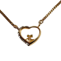 COURRÈGES Collier Cœur Or Logo avec Pierre