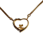 COURRÈGES Collier Cœur Or Logo avec Pierre
