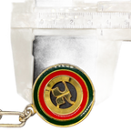 COURRÈGES Porte-clés rond vert rouge jaune logo ac