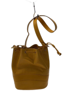 COURRÈGES Sac noé bucket bag cuir jaune moutarde