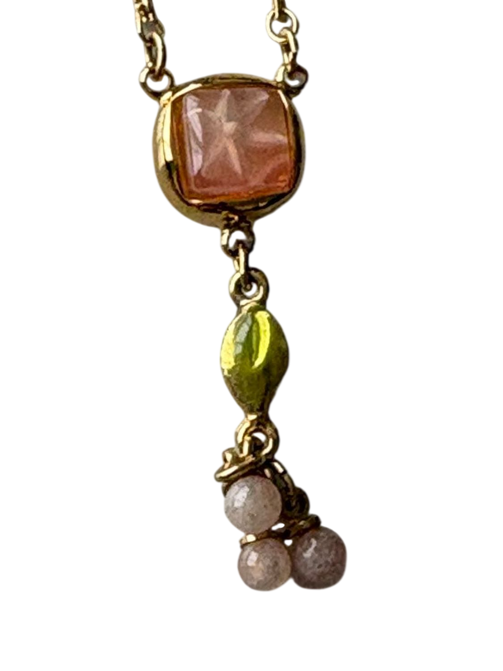 Courrèges Gold Tone Necklaces with Pearl and Beaded Pendants
