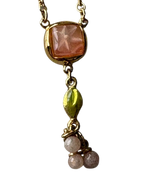 Courrèges Gold Tone Necklaces with Pearl and Beaded Pendants