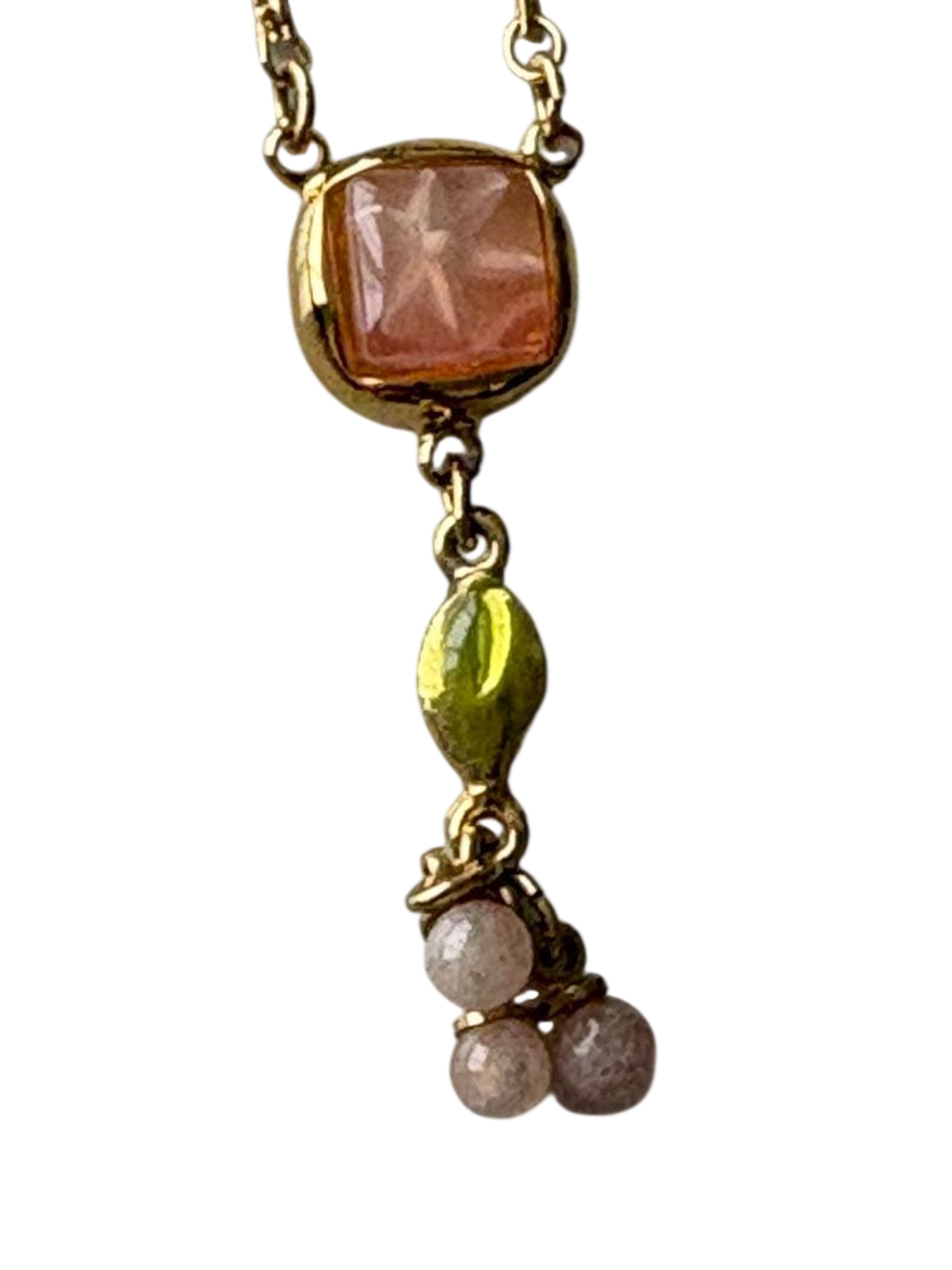 Courrèges Gold Tone Necklaces with Pearl and Beaded Pendants