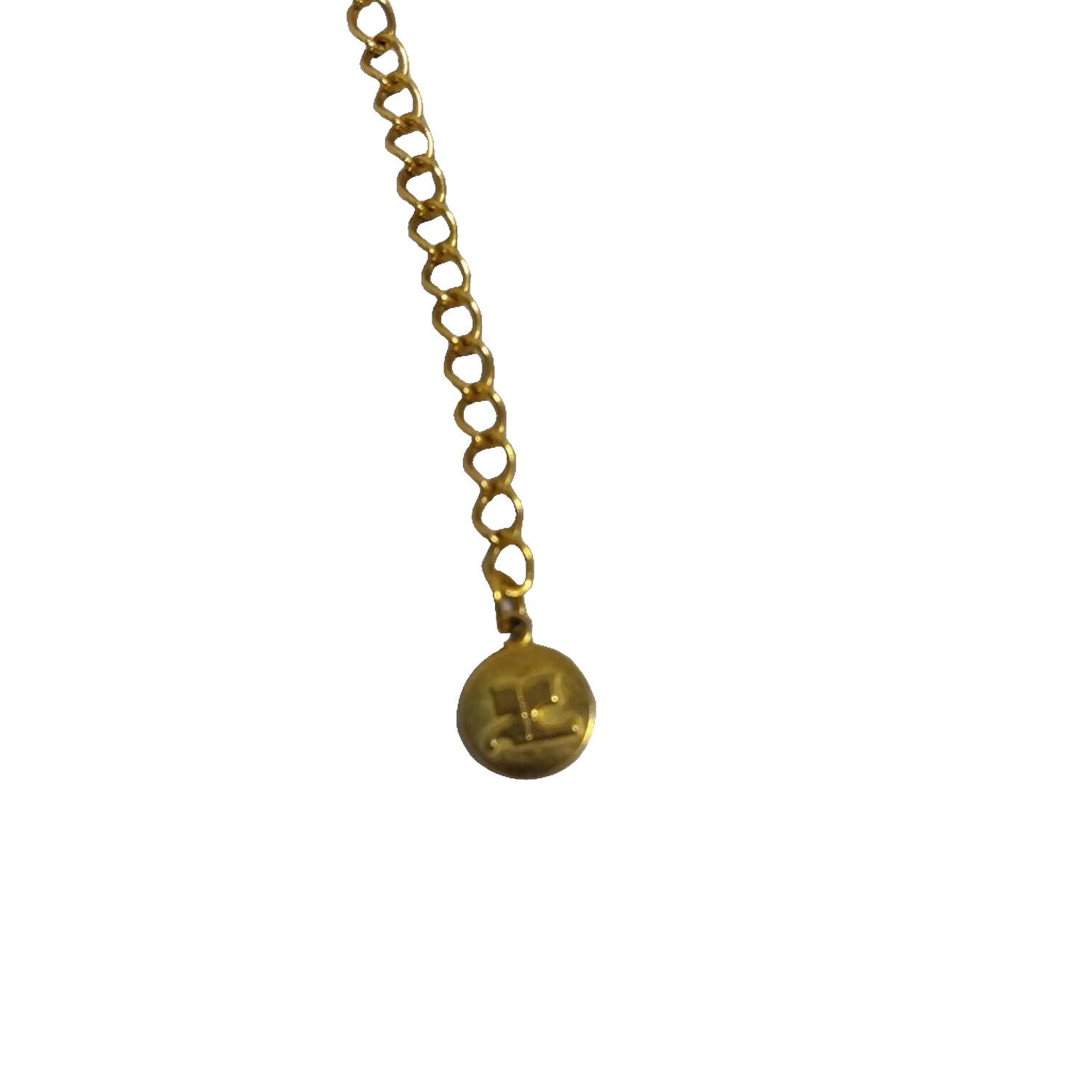 Courreges Necklace Gold Pearl Pendant Vintage Chain Women Jewelry