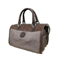 UNGARO Sac à main marron gris vintage monogramme Boston à poignée supérieure