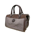 UNGARO Sac à main marron gris vintage monogramme Boston à poignée supérieure