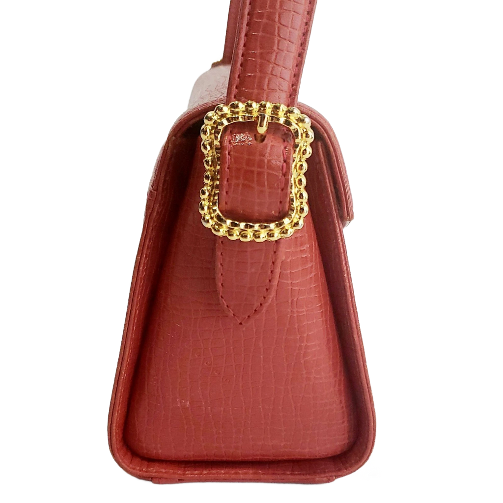 UNGARO Sac en cuir rouge, finitions dorées, rouge