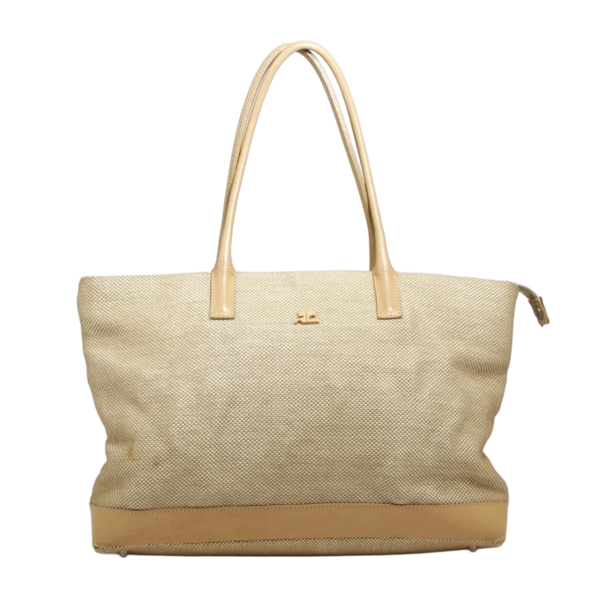 COURRÈGES Sac cabas beige Cg1735, grande capacité A4