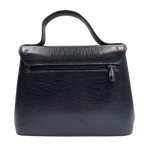 Ungaro Black Embossed Leather Top Handle Handbag
