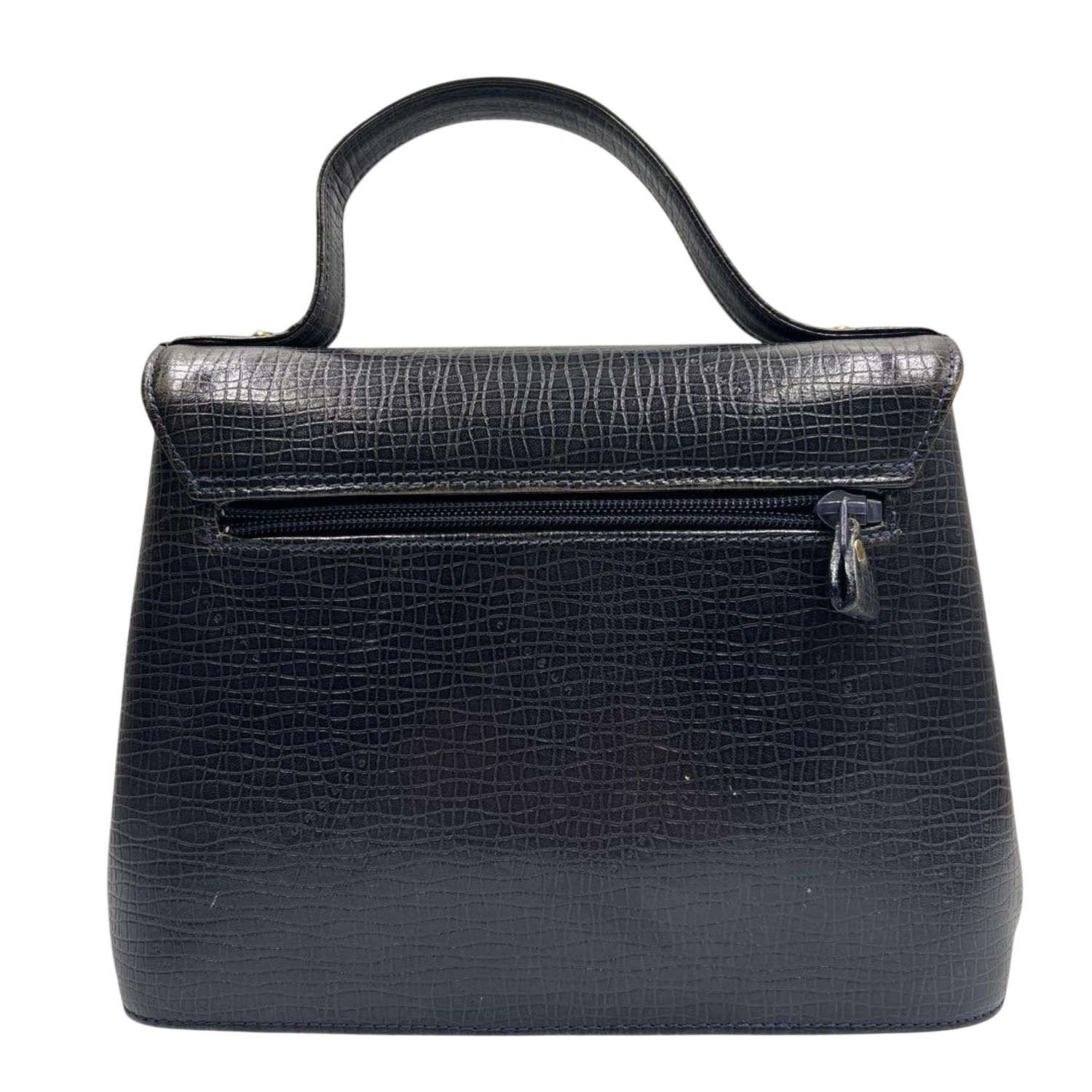 Ungaro Black Embossed Leather Top Handle Handbag