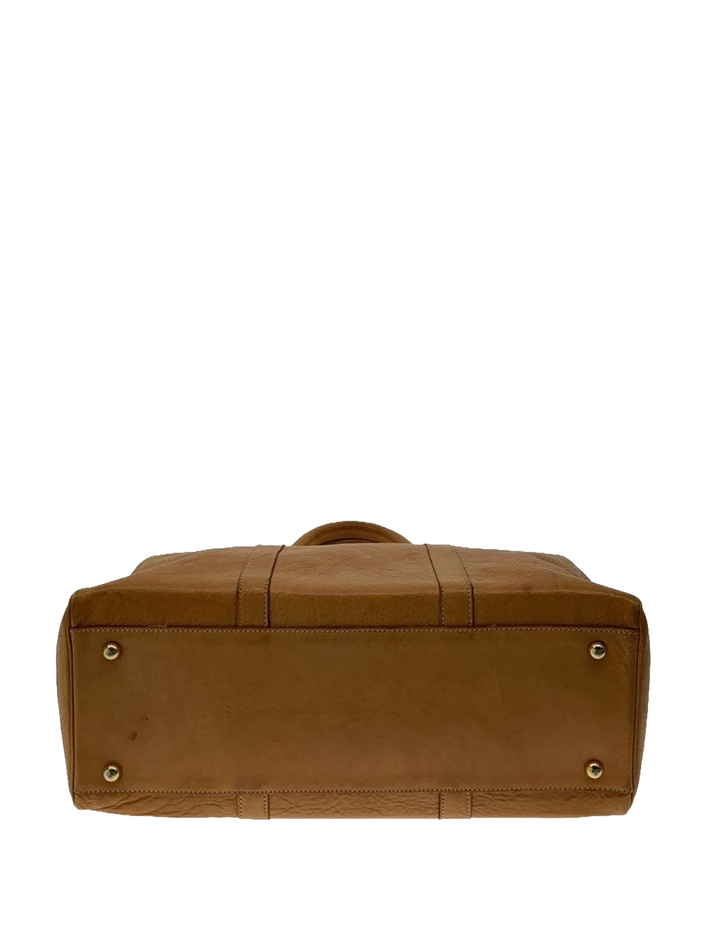 COURRÈGES Sac malette cuir naturel effet bambou