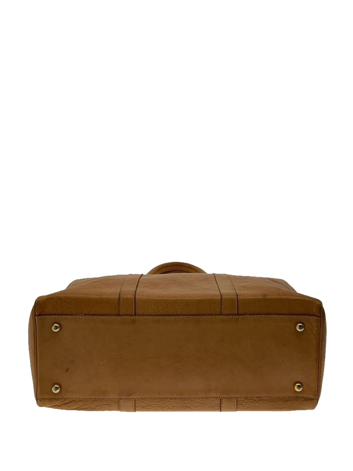 COURRÈGES Sac malette cuir naturel effet bambou