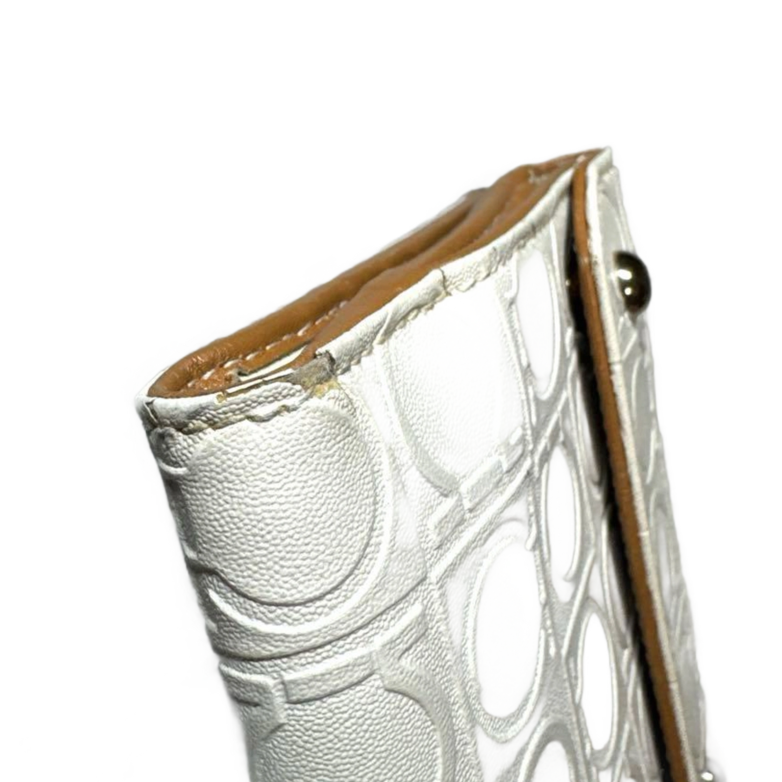 FERRAGAMO Portefeuille blanc à deux volets en relief