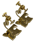 COURRÈGES Boucles d'oreilles clips logo AC entièrement pavé strass doré