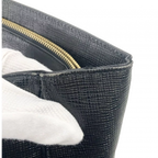 COURRÈGES Sac cabas noir pour femme cuir grainé ancien logo wnametag