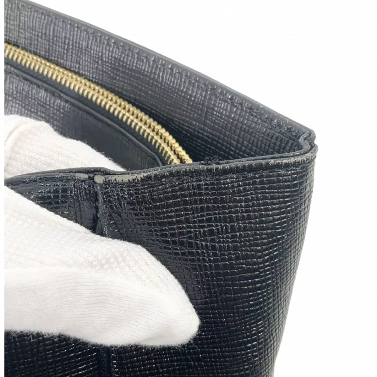COURRÈGES Sac cabas noir pour femme cuir grainé ancien logo wnametag