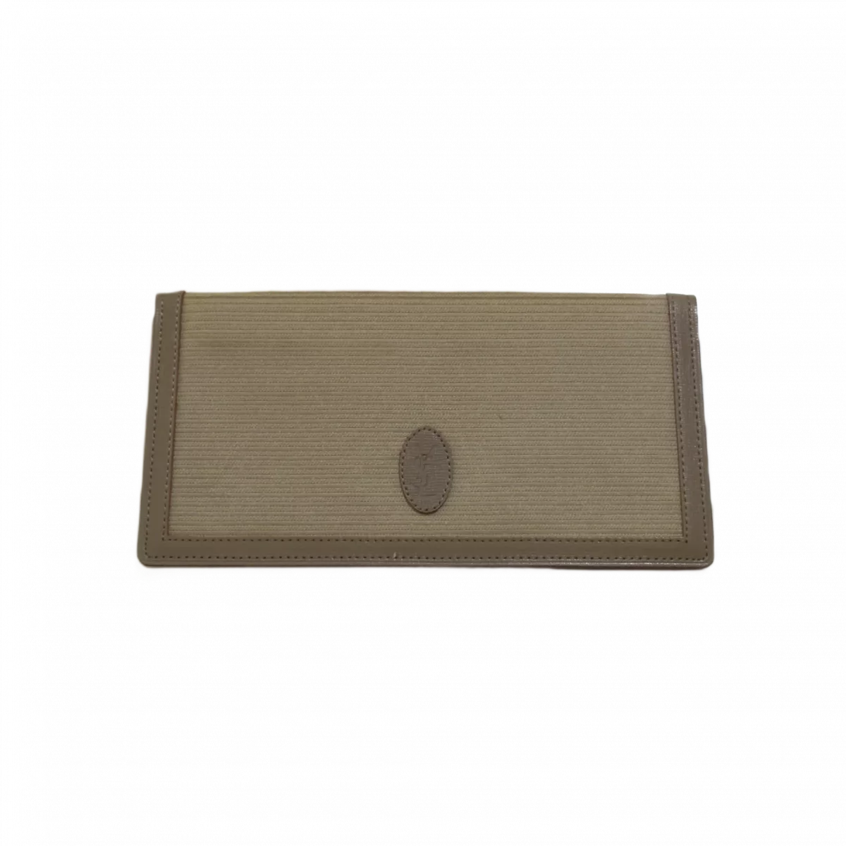 SAINT LAURENT Portefeuille long YSL toile beige&marron