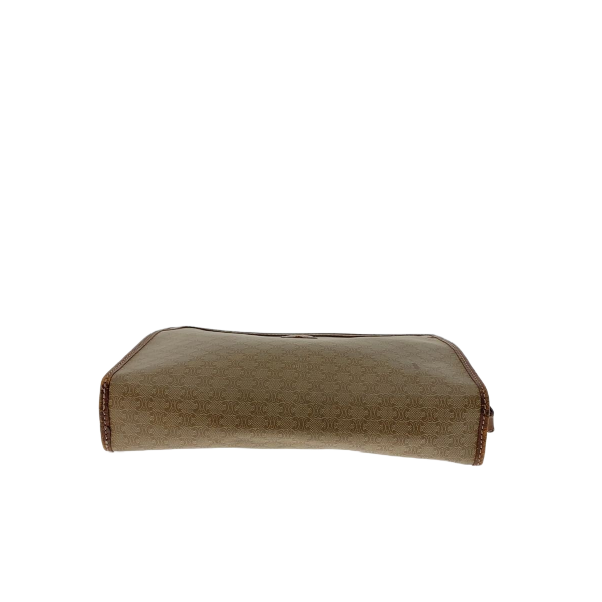 CELINE Pochette macadam beige et cuir
