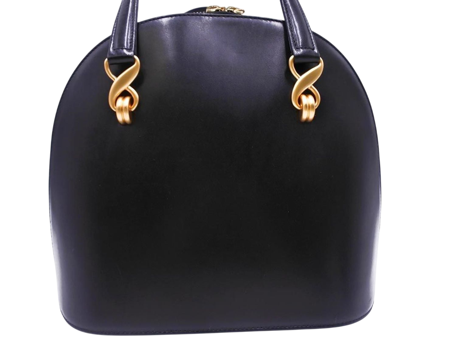 Ungaro Black Leather Top Handle Handbag
