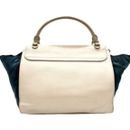 CELINE trapèze Multicolore blanc & bleu marine en Cuir et daim wbandoulliere