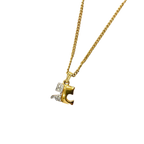 Courreges Gold Tone 'C' Letter Pendant Necklace