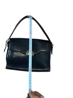 Ungaro Black Embossed Leather Top Handle Handbag