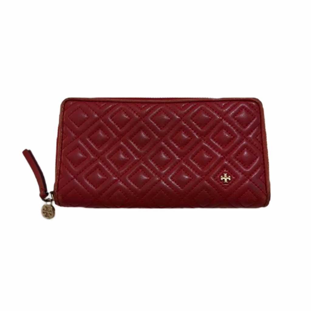Tom Burch Portefeuille long rouge à relief