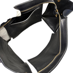 Celine Handbag Medium Black Blue Beige Trapeze Tri-Color Leather Suede