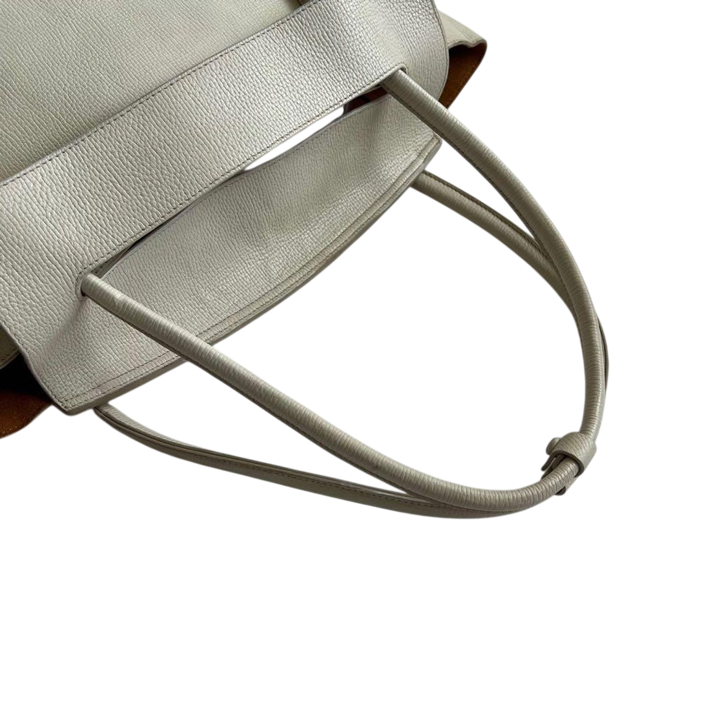 Bottega Veneta Cream Grained Leather Tote Bag