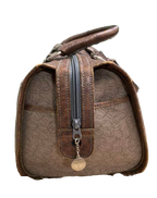 Ungaro Handbag Brown Grey Vintage Monogram Boston Satchel Top Handle Bag