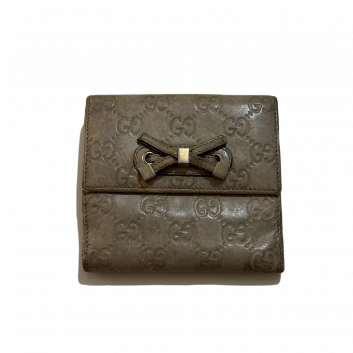 GUCCI Portefeuille Gucci noeud beige Toile GG