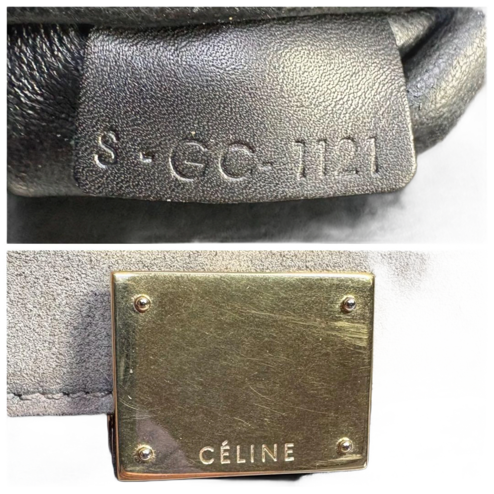 CELINE Sac Trapeze noir & avant beige wbandoulliere