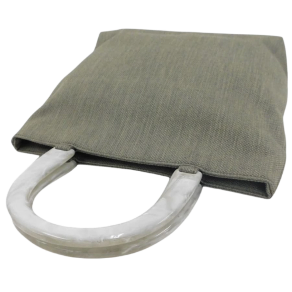 GIVENCHY Sac à main comme neuf, toile kaki anse blanche