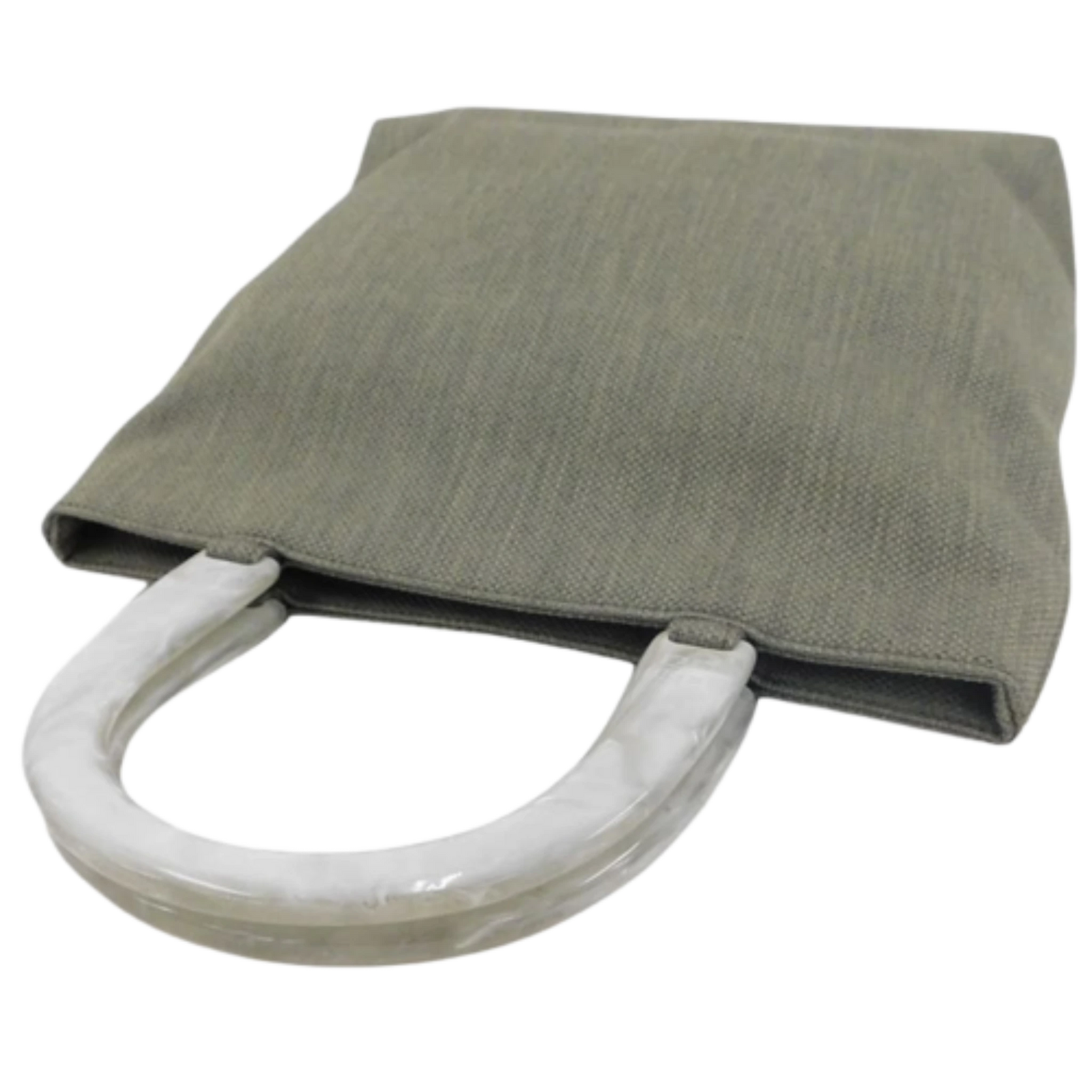 GIVENCHY Sac à main comme neuf, toile kaki anse blanche